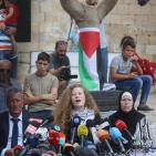 مؤتمر صحفي للطفلة عهد التميمي في النبي صالح