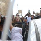 استقبال الطفلة عهد التميمي ووالدتها في منزلهما ببلدة النبي صالح