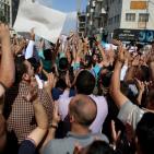 الآلاف يتظاهرون في رام الله للمطالبة بتعديلات على قانون الضمان الاجتماعي