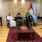 تفاصيل اجتماع العمادي مع الرئيس عباس واشتية