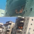 صور.. حريق كبير بأحد مباني القدس