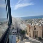 شاهد.. صواريخ غزة تصيب المباني والسيارات في عدة مدن