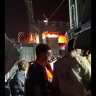 غرق سفينة حربية ايرانية بعد اندلاع حريق فيها