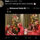 بالصور: محمد صلاح يحتفل بالكريسماس على طريقته الخاصة