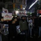 صور: مسيرة دعم للأسير المضرب عن الطعام هشام أبو هواش برام الله