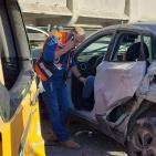  إصابة تسعة مواطنين بحادث سير قرب حزما