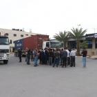 صور: إدخال أول شحنة بضائع بنظام الحاويات للضفة عبر الأردن