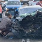 مصرع شخصين في حادث سير على طريق رام الله نابلس