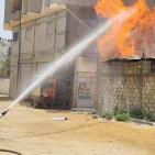 صور: الدفاع المدني بغزة يسيطر على حريق في نقطة لتعبئة الغاز
