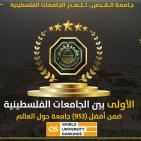 للعام الخامس على التوالي: جامعة القدس الأولى فلسطينيًا وبالمرتبة 953 عالميًا في تصنيف QS العالمي 2026