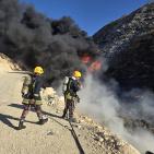 بالفيديو والصور | الدفاع المدني يسيطر على حريق جبال طاروسة جنوب الخليل ويمنع امتداده للممتلكات