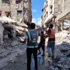 صور | انهيار مبنى متضرر في حي الصبرة بمدينة غزة