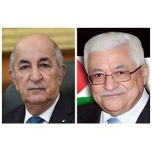 الرئيس يعزي الرئيس تبون والشعب الجزائري الشقيق بضحايا حادث انقلاب حافلة ويعرب عن تضامنه والشعب الفلسطيني