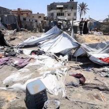 4 إصابات في قصف الاحتلال خيمة تؤوي نازحين بمواصي خان يونس