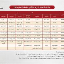 تحميل جدول امتحانات الثانوية العامة التوجيهي 2026 في فلسطين – الدورة الأولى والثانية الضفة وغزة والقدس PDF
