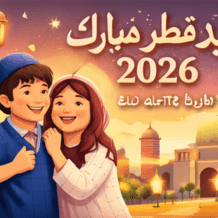 تهنئة عيد الفطر للحبيب 2026 | تهاني جاهزة للنسخ والنشر