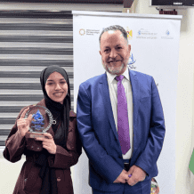 طالبة جامعة بيرزيت جنات جمال تفوز بالمركز الأول في فئة الباحثة بجائزة "المياه والمرأة"