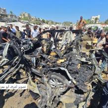 شهيدان وجرحى في استهداف مركبة مدنية بدير البلح وسط خروقات مستمرة (فيديو وصور)