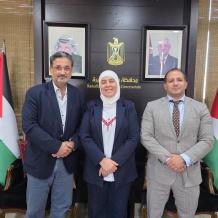 غنام تستقبل د. نزار حجة وأرنان بشير وتشيد بجهود اطلاق جمعية "نبض" الأولى لرعاية أطفال القلب في فلسطين