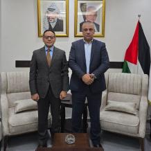اللواء ناصر البوريني يستقبل القنصل المصري الجديد في رام الله محمد أبو جبل