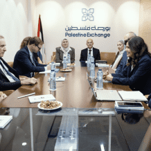 بورصة فلسطين تستقبل وفداً من الاتحاد الأوروبي برئاسة الممثل الخاص لعملية السلام في الشرق الأوسط