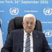 الرئيس عباس: لن نغادر وطننا ولن نقبل بالتهجير ولن نسمح لأحد بتقرير مستقبلنا