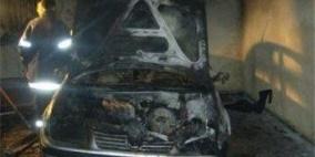 احتراق مركبة غرب رام الله