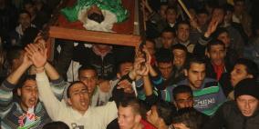 جماهير بيت لاهيا تشيع جثمان الشهيد عويضة