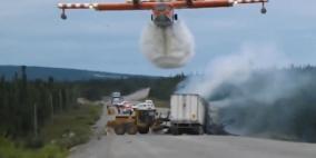 براعة قائد طائرة في مواجهة خطر حريق