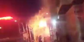 اصابة 7 رجال اطفاء بانفجار اسطوانة غاز في نابلس