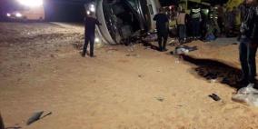 ارتفاع عدد ضحايا حادث انقلاب حافلة المعتمرين إلى 16
