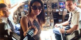 ديانا حداد تقتحم كابينة الطائرة للتصوير مع الطيارين!