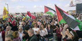 الآلاف يحتشدون في رام الله اسنادا للاسرى المضربين