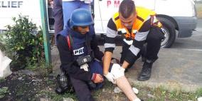 3 مصابين بينهم صحفيين خلال مواجهات شمال البيرة