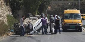 حادث سير على مدخل مدينة رام الله سردا قبل قليل