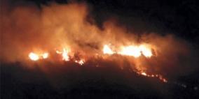 اصابة 10 مستوطنين اثر حريق كبير قرب مستوطنة "دوليف بنيامين"
