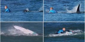 فيديو: 4 عوامل أنقذت راكب الأمواج من القرش!