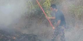 بالصور: الدفاع المدني يسطير على حرائق تسبب بها المستوطنون في نابلس