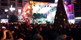 حفل انارة شجرة عيد الميلاد في ميدان الشهيد ياسر عرفات وسط رام الله