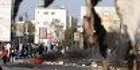 مواجهات بين الشبان الفلسطينين وجنود الاحتلال الاسرائيلي على حاجز حوارة في  مدينة نابلس