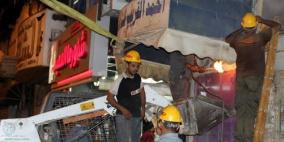 بلدية طولكرم تقوم بأعمال تجميل وتأهيل منطقة ميدان جمال عبد الناصر