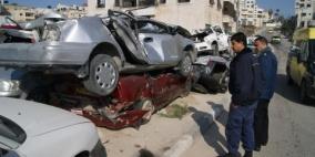 الشرطة تتلف 50 مركبة غير قانونية في الخليل