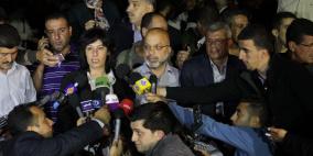 المؤتمر الصحفي الذي تم الاعلان فيه عن اتفاق إنهاء إضراب الأسرى الفلسطينيين