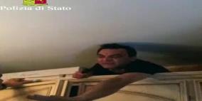 بالفيديو.. زعيم مافيا إيطالي يختبئ 5 سنوات وراء دولاب