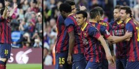 ميسي يتألق ويقود برشلونة لاكتساح اوساسونا بسباعية