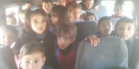 25 طفلا حمولة زائدة في مركبة رياض اطفال في جنين