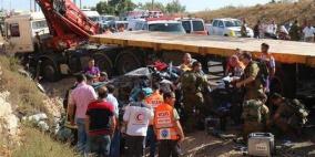 بالصور: مصادر طبية لــ "رايــة" 4 وفيات في حادث سير قرب رام الله