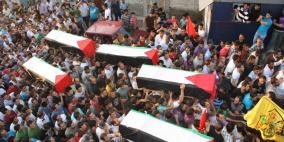 قرية بيت فوريك شرق مدينة نابلس تودع خمسة شهداء من عائلة حنني