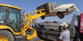 الشرطة تتلف 80 مركبة غير قانونية في جنين وطولكرم