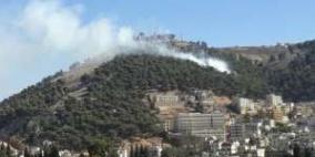 اندلاع حريق باحراش جبل جرزيم في نابلس